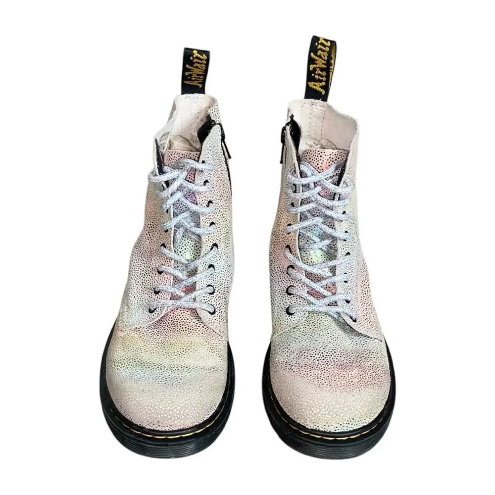 Dr. Martens 1460 PASCAL J Iridescent Kidray Suede Foil Leather Combat Boots